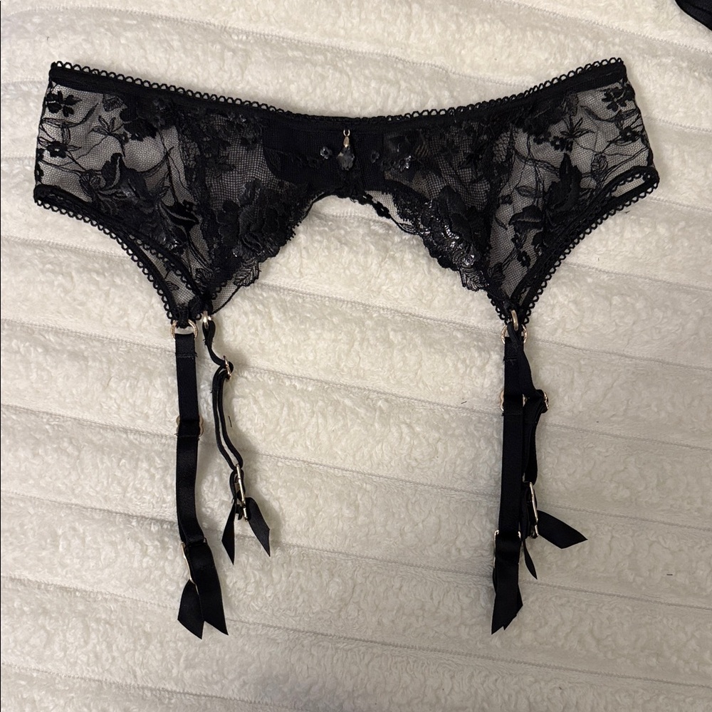 Honey Birdette Black Lace Garter